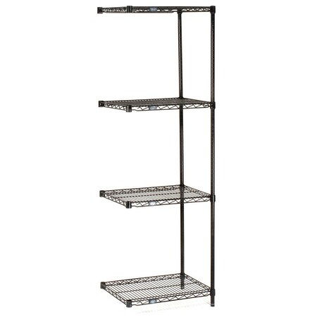 Nexel Wire Shelving Add-On, Black Epoxy, 42W X 18D X 63H A18426B